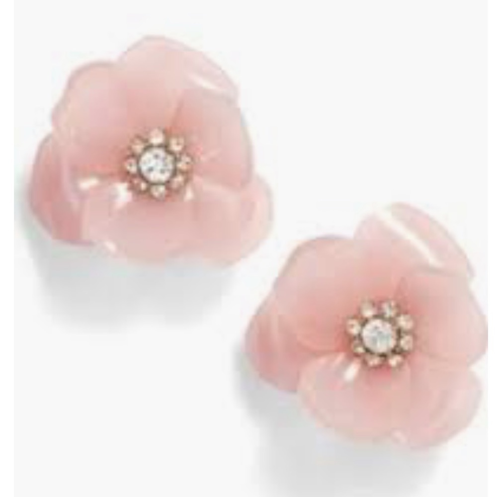 Anthropology Pink Flower Earrings
